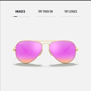 Ray-Ban AVIATOR FLASH LENSES hot pink with gold frame